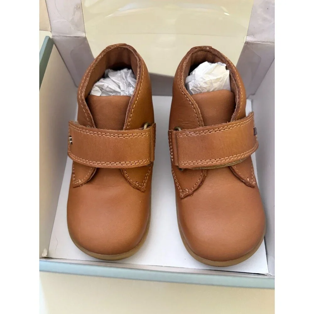 Bobux Step Up Desert Boots Caramel Brown Leather Toddler US 5T New in Box